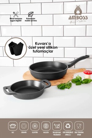 Kuvars 18 Cm Sahan 24 Cm Tava 2'li Döküm Set Kuv-6457 KUV-6457 - 2