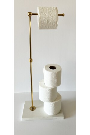 Kuvars Mermer Tuvalet Kağıdı Standı Gold (25X15 CM H: 60CM) 2022-05 - 1