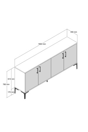 Kyiv 160 cm Konsole – Walnuss / Creme kvknsl160 - 7