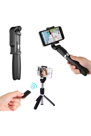L01 Selfie Çubuğu Tripod Bluetooth Destekli Stick Kablosuz Uzaktan Kumandalı beb1003232327 - 3