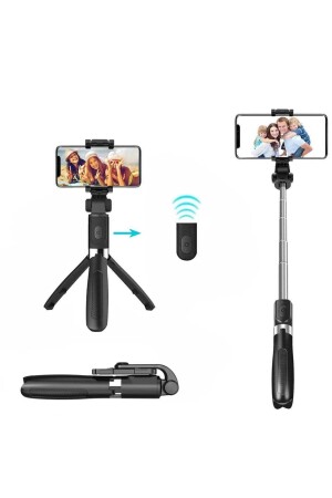 L01 Selfie Çubuğu Tripod Bluetooth Destekli Stick Kablosuz Uzaktan Kumandalı beb1003232327 - 4