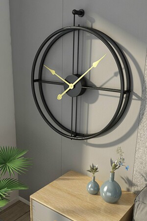 La Clock 60 Cm Siyah, Modern Dekoratif Ispanyol Tarzı Duvar Saati AGA01070 - 7