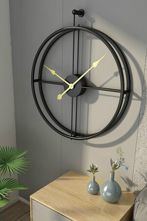 La Clock 60 Cm Siyah, Modern Dekoratif Ispanyol Tarzı Duvar Saati AGA01070 - 5