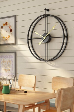 La Clock Xxl 90 cm Schwarz - Moderne dekorative Wanduhr im spanischen Stil - 7