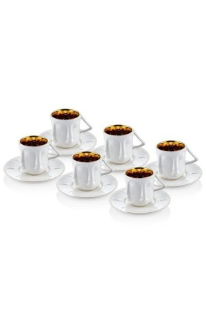 La Medore Nordic Face Set mit 6 weißen Kaffeetassen 1KS-21B - 2