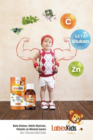 Labex Kids Çinko Kekik Beta Glukan Karamürver Çocuk Multivitamin Şurup 150 ml - 5