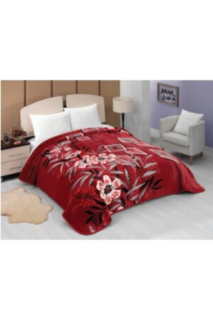 Lacasa Lüks Vizon Battal Boy 1093 Bordo Battaniye 200x240 Hem Battaniye Hem Yatak Örtüsü - Mink