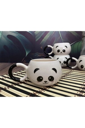 Lachender Panda, handgefertigte Keramiktasse - 1