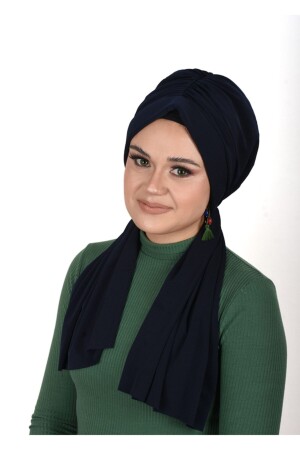 MNZ-Navy Blue Plain Humor مادة رملة منتظمة للصنع - Oykumbone