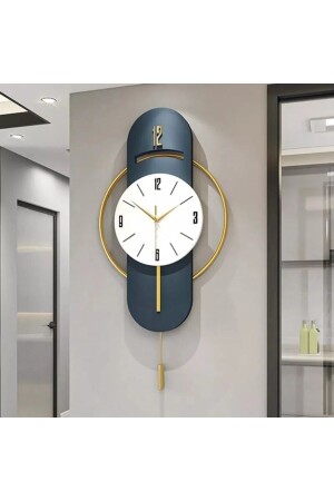 Lacivert Milano-led Yok (sarkaç Otomatik Değil )- Time Modern Dekoratif Metal Camlı Duvar Saati - 4