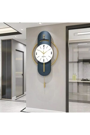 Lacivert Milano-led Yok (sarkaç Otomatik Değil )- Time Modern Dekoratif Metal Camlı Duvar Saati - 6