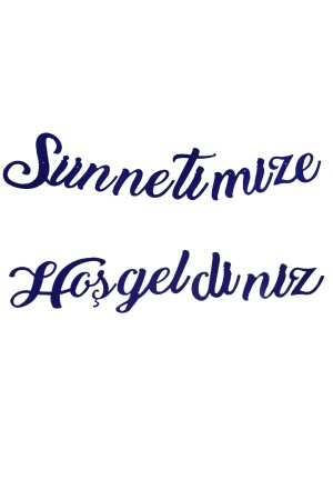 Lacivert Sünnetimize Hoşgeldiniz Kaligrafik Ipe Dizili Banner Uzar Yazı Sünnet Oda Süsleme 2-5metre - Parti Dolabı