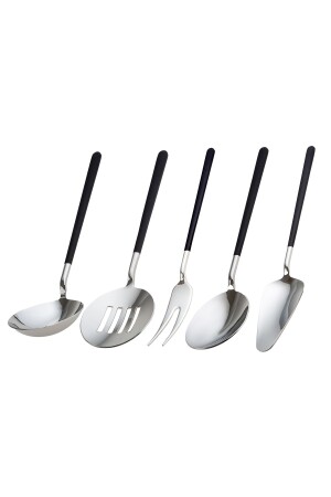 Lackschwarzes 5-teiliges Service-Set 500. 01. 02. 0260 - 4