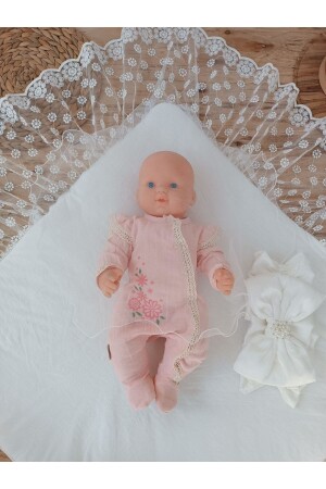 Lacy Dowry Swaddle Blanket Unisex Special Series Gift Hospital Exit Baby Wrap Mevlütluk KND45394 - 6