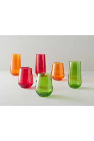 Lacy Glass 3-teiliges Softdrinkglas Rot - 6