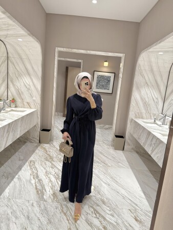 Lady Uzun Elbise - Lacivert - Duendeca