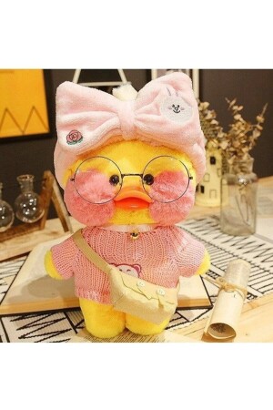 Lalafanfan Kawaii gelbe Farbe Cartoon 30 cm Ente Plüsch Geburtstagsgeschenk Ente mit Zubehör - 2