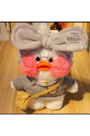 Lalafanfan Kawaii Karikatür 30 Cm Ördek Pembe Kıyafetli Aksesuarlı Sekk O 8945 - Sekk O