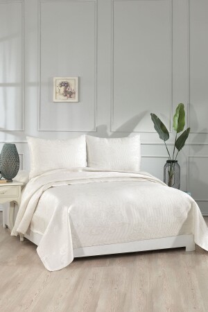 Lale Doppelbett-Tagesdecke, Creme - 1