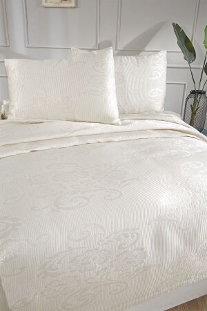 Lale Doppelbett-Tagesdecke, Creme - 2