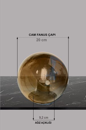 Lambader 20 Cm Cam Fanus (BAL RENGİ) LZRNCM016 - 3