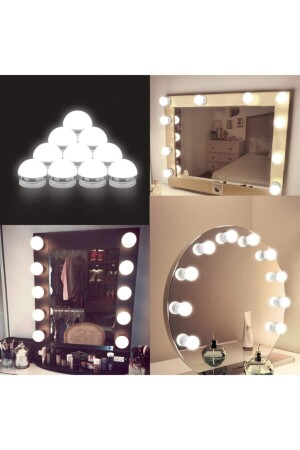 Lampe im Hollywood-Stil, Make-up-Tisch, Badezimmerspiegel, Beleuchtung, muual0001 - 2