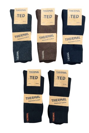 Lange, nahtlose Thermo-Winter-Warmsocken für Herren und Damen, 5 Paar - 4