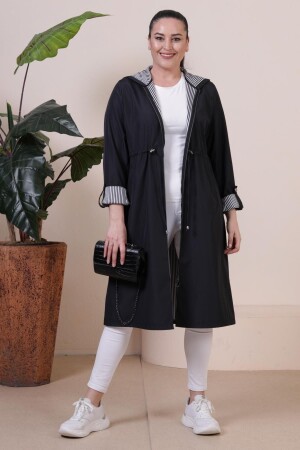 Langer Hijab-Trenchcoat für Damen, großer Trenchcoat mit Reißverschluss - 1