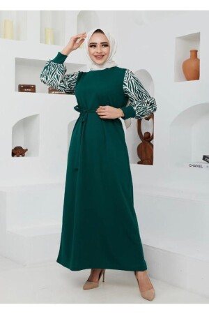 Langes Hijab-Kleid mit Zebramuster HELEN56B-K - 2