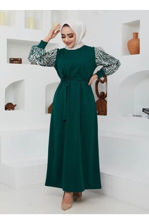 Langes Hijab-Kleid mit Zebramuster HELEN56B-K - 4