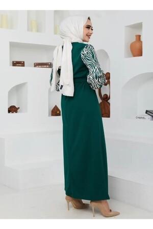 Langes Hijab-Kleid mit Zebramuster HELEN56B-K - 6