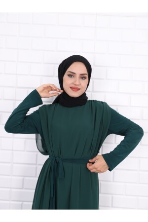 Langes Jumpsuit-Kleid für Damen aus Chiffon mit Reisegürtel 3003 - 1