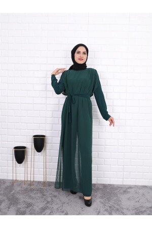 Langes Jumpsuit-Kleid für Damen aus Chiffon mit Reisegürtel 3003 - 4