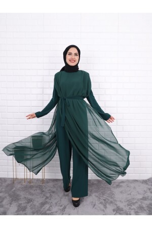 Langes Jumpsuit-Kleid für Damen aus Chiffon mit Reisegürtel 3003 - 7