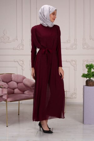 Langes Jumpsuit-Kleid für Damen aus Chiffon mit Reisegürtel 3003 - 3