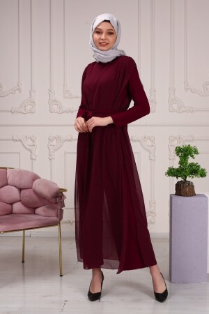 Langes Jumpsuit-Kleid für Damen aus Chiffon mit Reisegürtel 3003 - 6