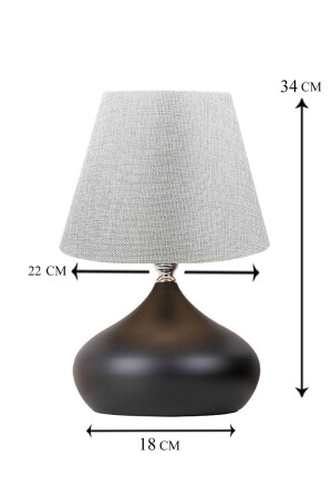 Lapis 2er-Set Grey Hat Tischlampe mit einzelnem Metalllampenschirm - 4