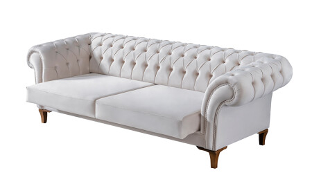 Lara Chester Samtsofa – Creme - 4