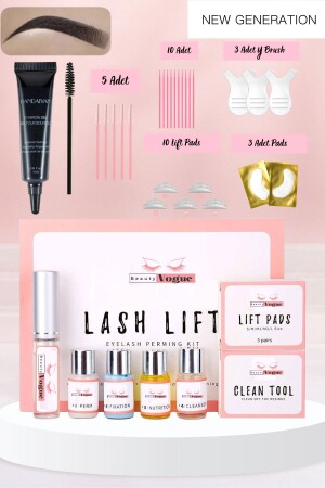 Lash Lift Kit Perması Kirpik-Kaş Lifting Seti Tam Profesyonel ve Siyah Renk Jel Kaş Boyası-Black - 1