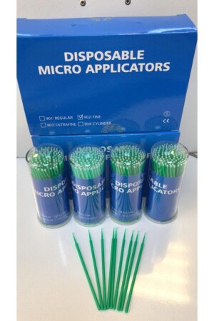 Lash Lifting Microbrush Çubukları Yeşil 100'lü Kutu 4 Kutu LLMB-02 - 1