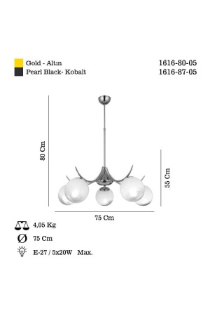 Lasıne 5 Lı Altın Avıze 5xe27 1616-80-05 - 5