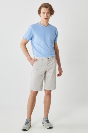 Lässige Chino-Shorts für Herren in Stone Slim Fit mit schmalem Schnitt und Dobby-Motiv aus 100 % Baumwolle 4A0222200008 - 1