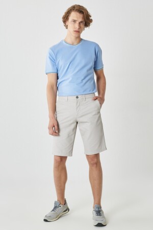 Lässige Chino-Shorts für Herren in Stone Slim Fit mit schmalem Schnitt und Dobby-Motiv aus 100 % Baumwolle 4A0222200008 - 4