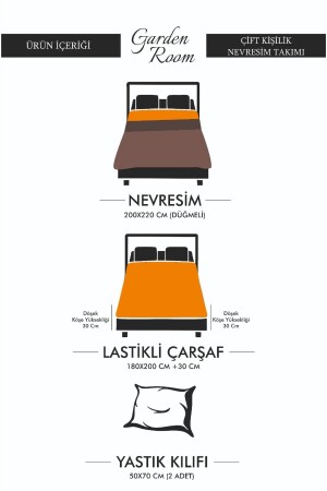 Nevresim Takımı - Lastikli Çarşaflı Çift Kişilik Firtına - Mavi GRM0042 - 4