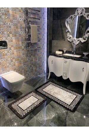 Lateks Taban Saçaksız (70X110 - 70X50) Ikili Banyo Paspas Takımı BYDMGZ-MEGAN - 4