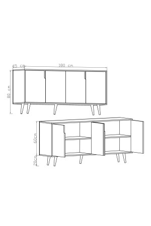 Latina Modern Konsol 180 Cm Safir Meşe - Beyaz VM08 - 7