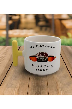 Latte & Espresso El Yapımı Friends Tv Series Central Perk Sarı Kulp Kupa 200 Ml - 1