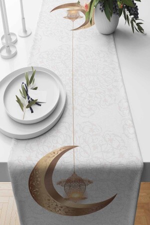 Läufer Ramadan Perlenmuster Wildleder gewebt 140*40 cm Ramadan Kareem - 2