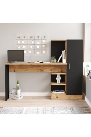 Laura-Studienschreibtisch mit Bücherregal Atlantic Pine Black Kinder-Studienschreibtisch CT2-AB - 3