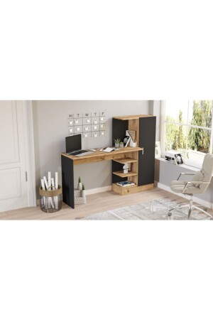 Laura-Studienschreibtisch mit Bücherregal Atlantic Pine Black Kinder-Studienschreibtisch CT2-AB - 4